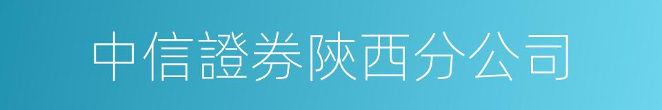 中信證券陝西分公司的同義詞