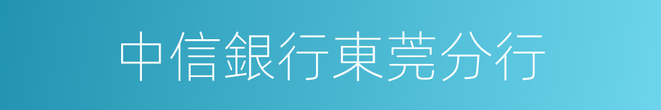 中信銀行東莞分行的同義詞