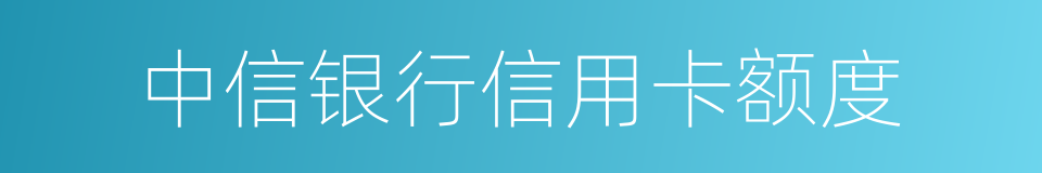 中信银行信用卡额度的同义词