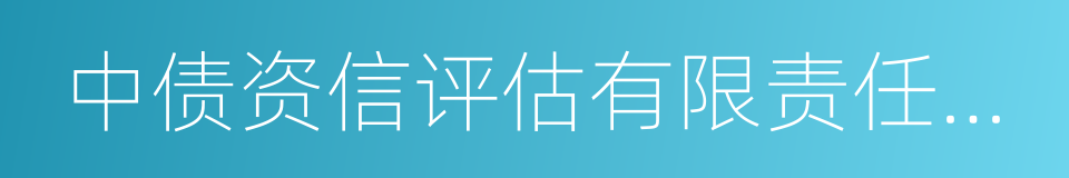 中债资信评估有限责任公司的同义词