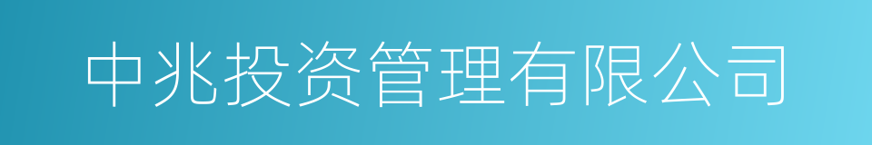 中兆投资管理有限公司的同义词