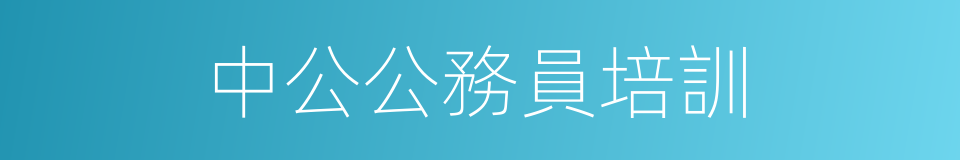 中公公務員培訓的同義詞
