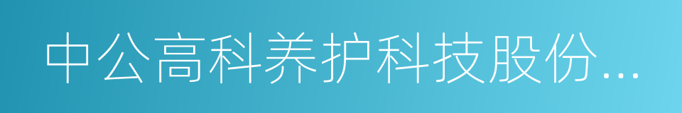 中公高科养护科技股份有限公司的同义词