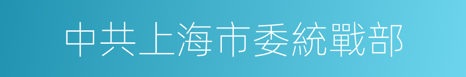 中共上海市委統戰部的同義詞