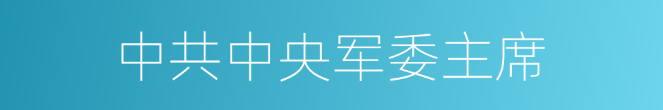 中共中央军委主席的同义词