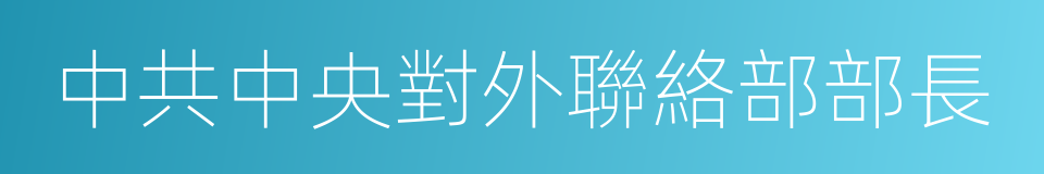 中共中央對外聯絡部部長的同義詞