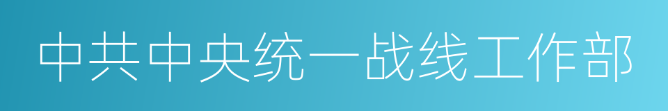 中共中央统一战线工作部的同义词