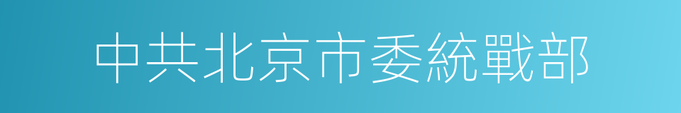 中共北京市委統戰部的同義詞