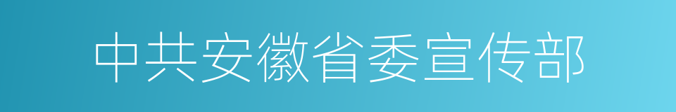 中共安徽省委宣传部的同义词