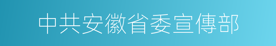 中共安徽省委宣傳部的同義詞