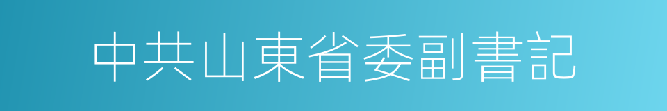 中共山東省委副書記的同義詞