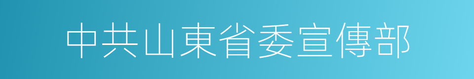 中共山東省委宣傳部的同義詞