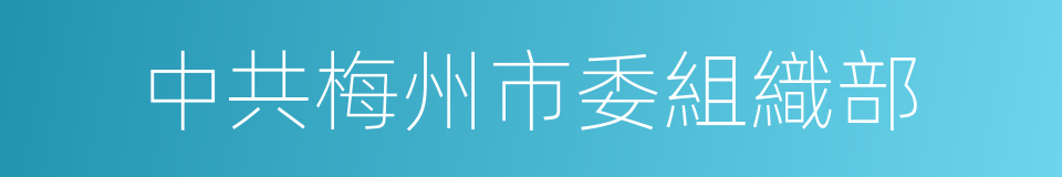 中共梅州市委組織部的同義詞