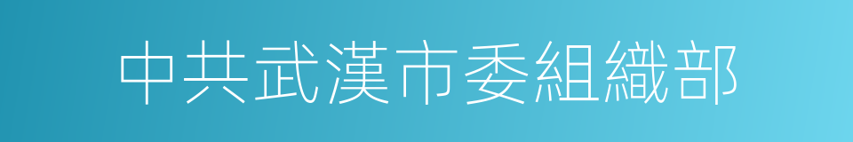 中共武漢市委組織部的同義詞