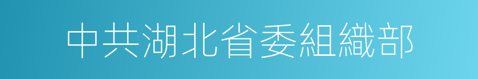 中共湖北省委組織部的同義詞