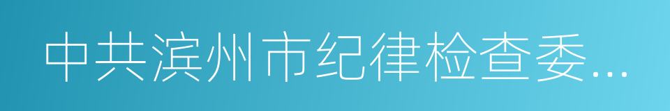 中共滨州市纪律检查委员会的同义词