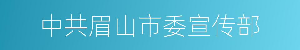 中共眉山市委宣传部的同义词