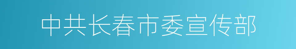 中共长春市委宣传部的同义词