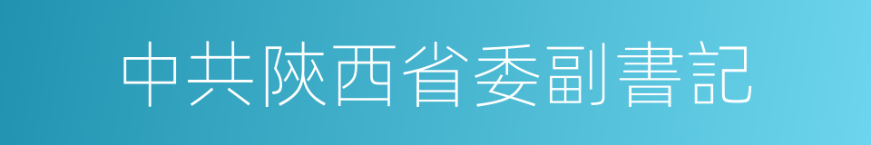 中共陝西省委副書記的同義詞