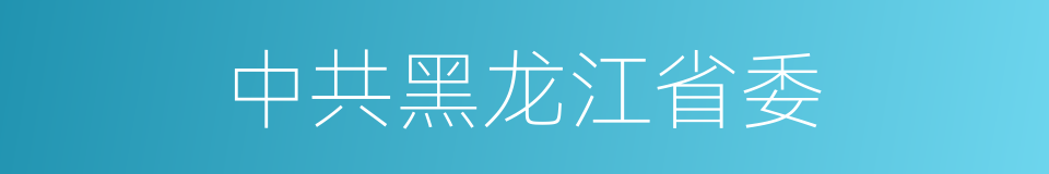 中共黑龙江省委的同义词