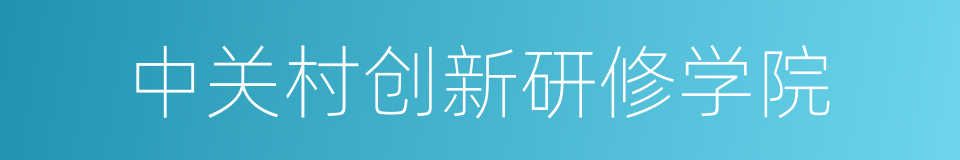 中关村创新研修学院的同义词