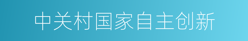 中关村国家自主创新的同义词