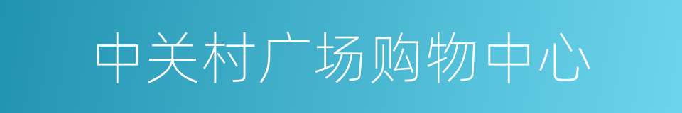 中关村广场购物中心的同义词