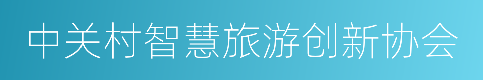 中关村智慧旅游创新协会的同义词