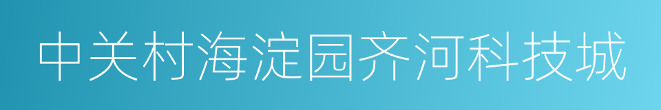 中关村海淀园齐河科技城的同义词