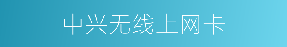 中兴无线上网卡的同义词