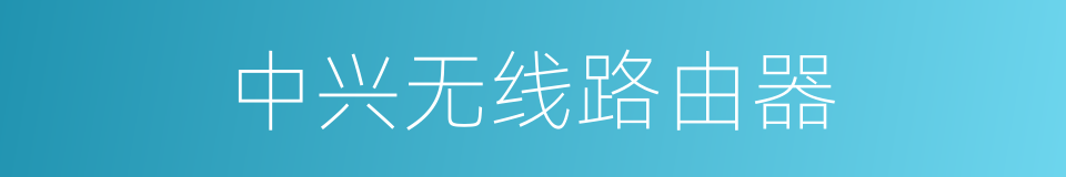 中兴无线路由器的同义词