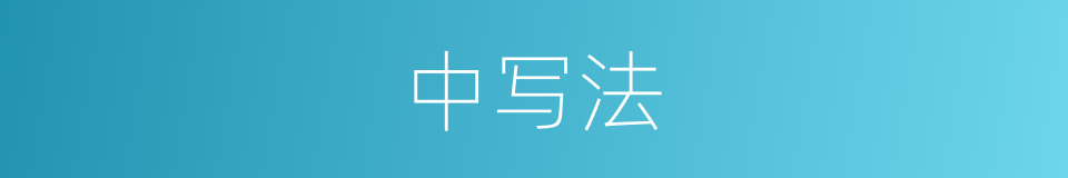 中写法的意思