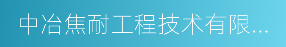 中冶焦耐工程技术有限公司的同义词