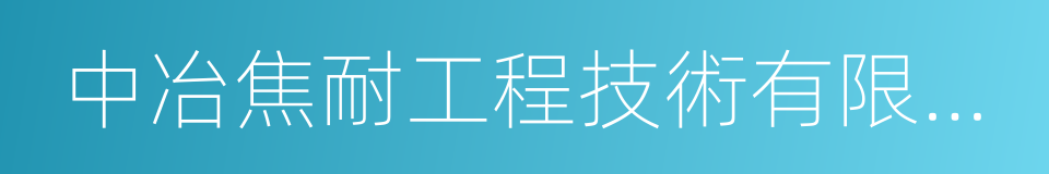 中冶焦耐工程技術有限公司的同義詞