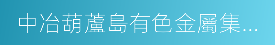 中冶葫蘆島有色金屬集團有限公司的同義詞