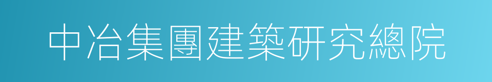 中冶集團建築研究總院的同義詞