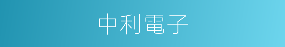中利電子的同義詞