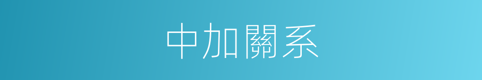 中加關系的同義詞