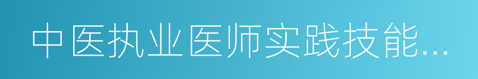 中医执业医师实践技能考试的同义词