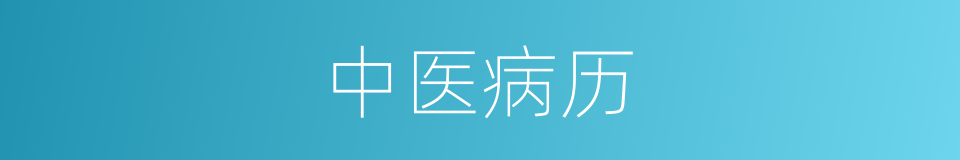 中医病历的同义词
