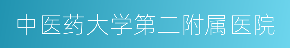 中医药大学第二附属医院的同义词