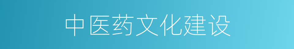 中医药文化建设的同义词