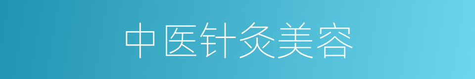 中医针灸美容的同义词