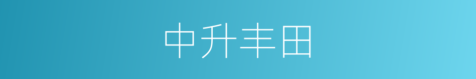 中升丰田的同义词