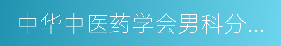 中华中医药学会男科分会副主任委员的同义词