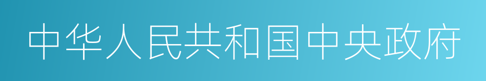 中华人民共和国中央政府的同义词