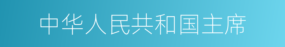 中华人民共和国主席的同义词