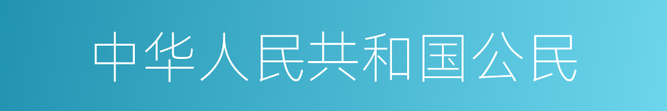 中华人民共和国公民的同义词