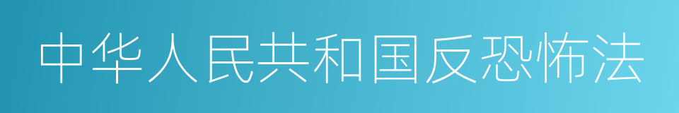 中华人民共和国反恐怖法的同义词