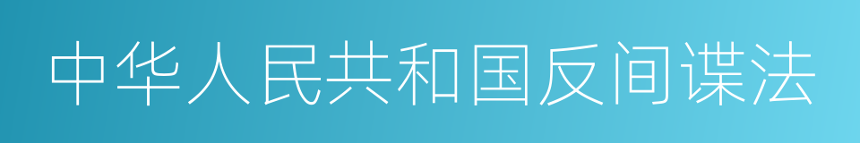 中华人民共和国反间谍法的同义词